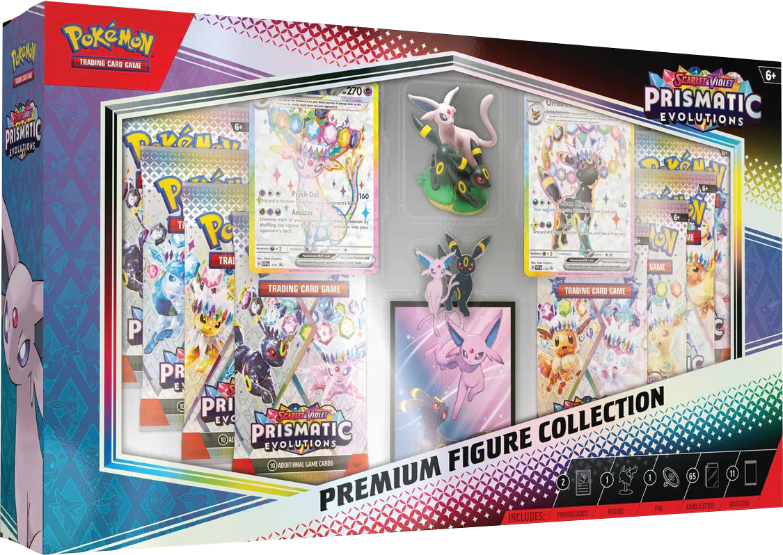 Pokemon TCG Scarlet & Violet Prismatic Evolutions Premium Figure Collection Box